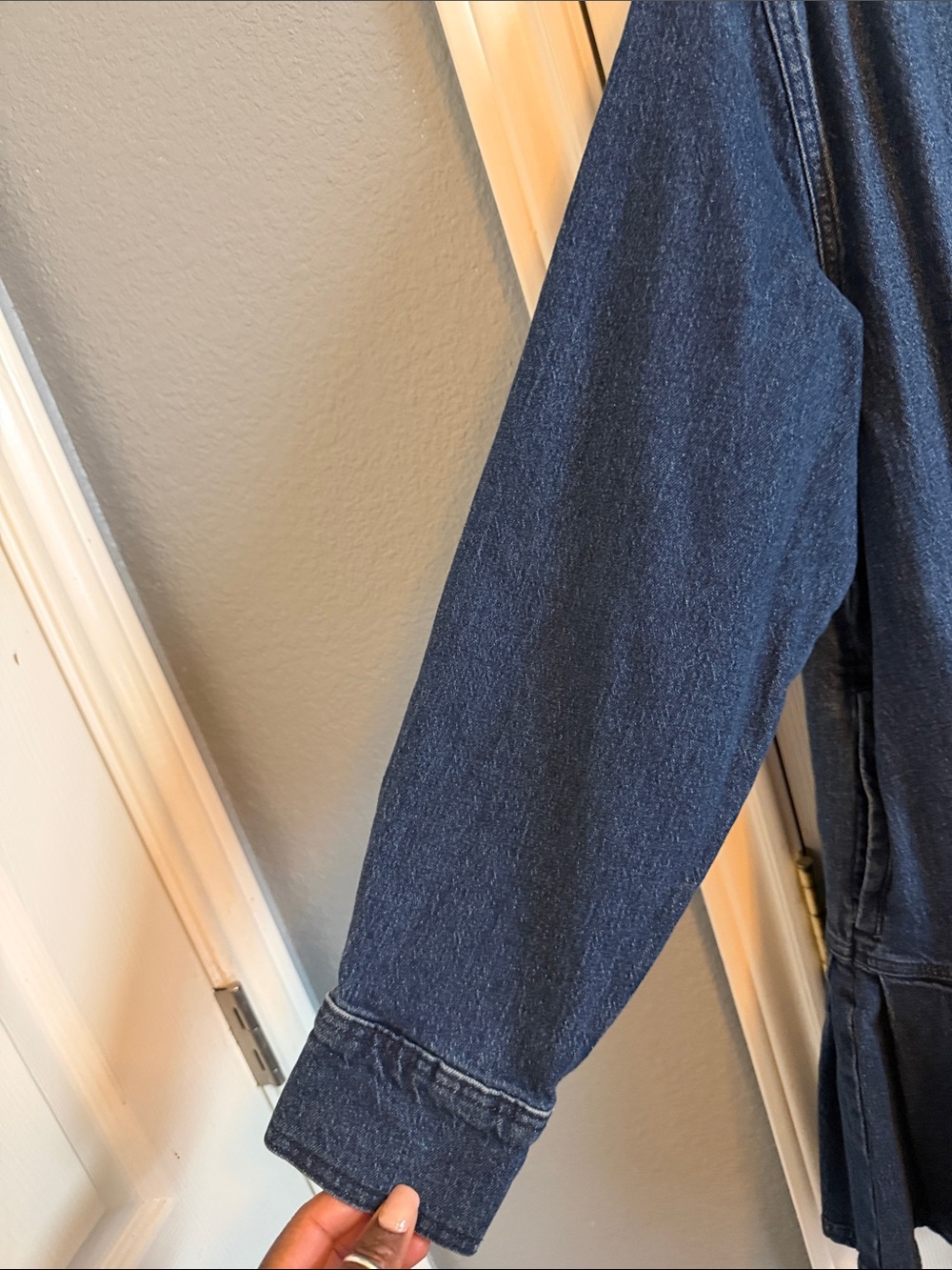 Scoop Dark Blue Denim Midi Dress - Picture 5 of 9